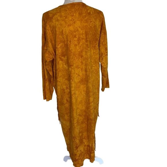 Bijan Womens Maxi Dress Orange One Size Vintage Stone Washed Pure Cotton Fringe - Picture 11 of 12